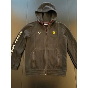 Puma Scuderia Ferrari Hoodie Sweatshirt Youth M (10) Black Full-Zip Spellout F1‎